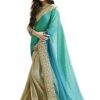 Embroidered Bollywood Silk Blend Saree
