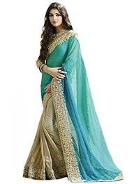 Embroidered Bollywood Silk Blend Saree