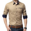 Men Regular Fit Solid Spread Collar Formal Shirt