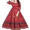 Hustiger Women Rayon Printed Anarkali Kurti| Printed Gown