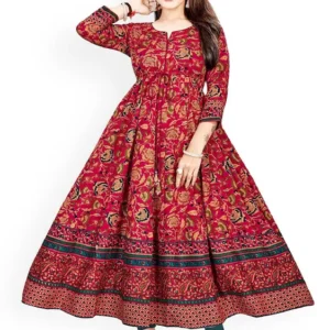 Hustiger Women Rayon Printed Anarkali Kurti| Printed Gown