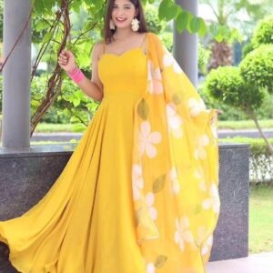 Hustiger Women Rayon Printed Anarkali Kurti