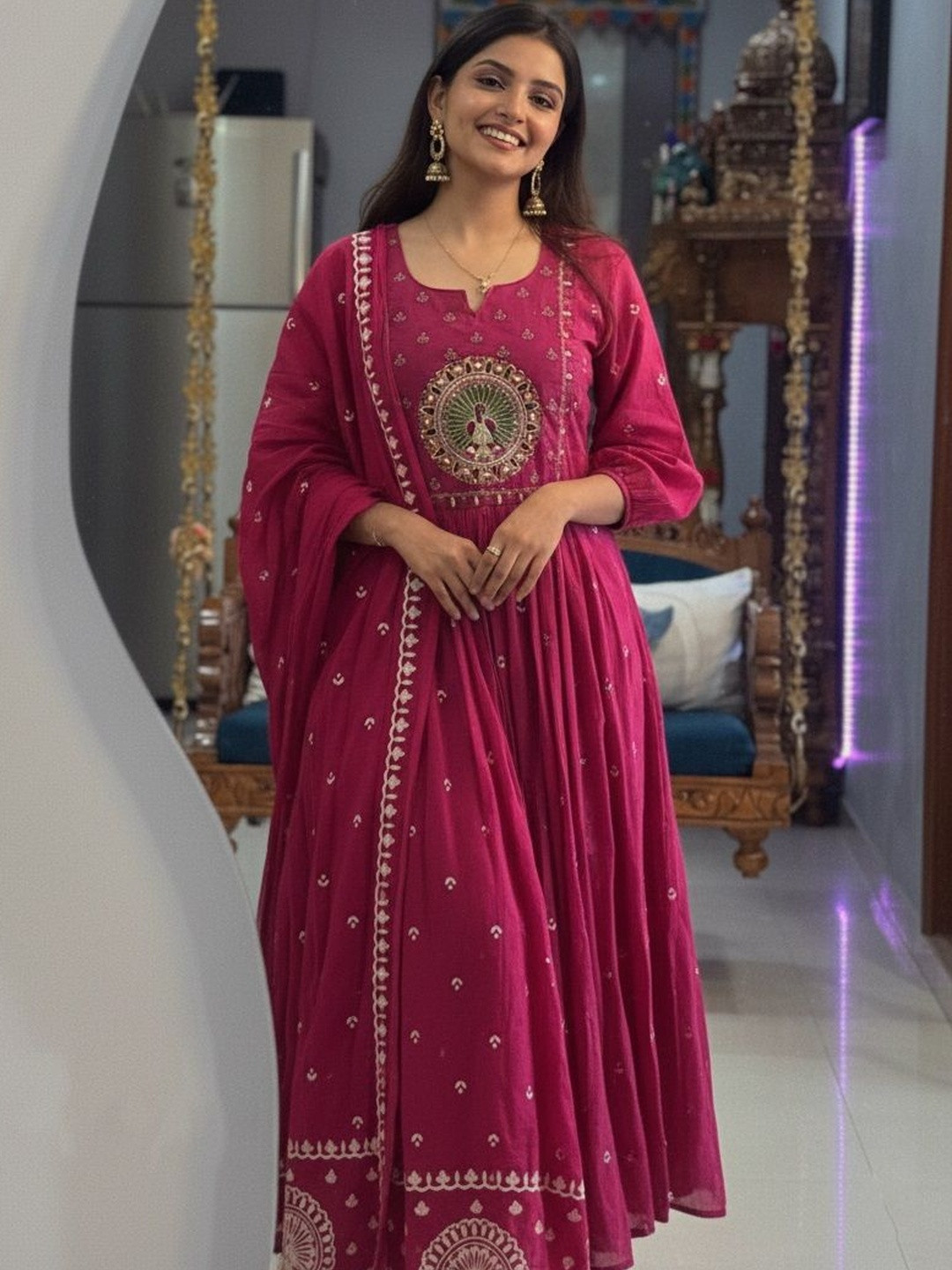 Unstitched Crepe Salwar Suit Material Paisley